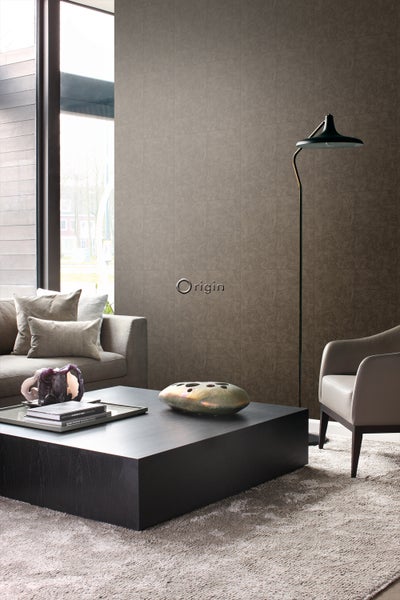 Origin Wallcoverings Tapete Stein-Optik Dunkelbraun - 53 cm x 10.05 m - 347412