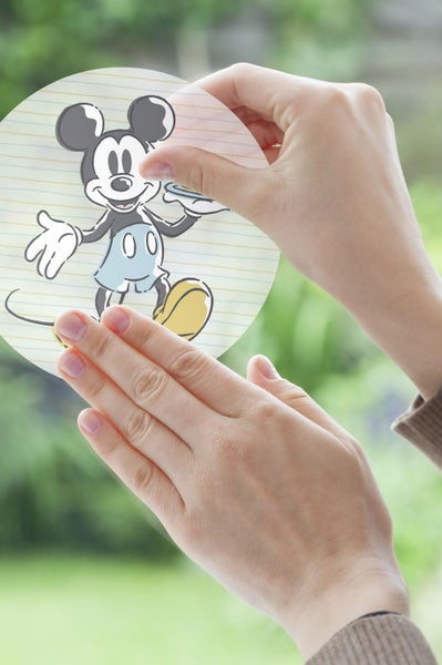 Disney Fensteraufkleber Mickey Mouse Blau, Rosa und Gelb - 30 x 30 cm - 612743