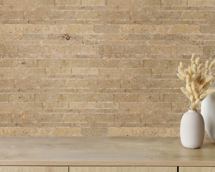 Wohnrausch Wandverblender Naturstein Travertin Paneele NOCE, braun