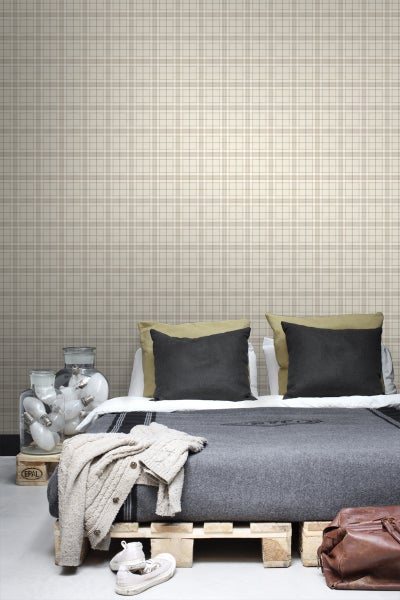 ESTAhome Tapete Karomuster Beige - 53 cm x 10.05 m - 137722