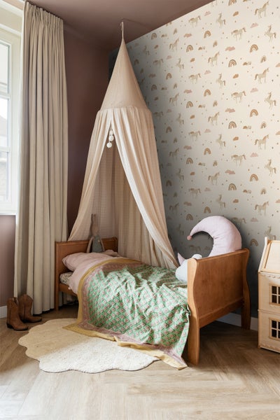 ESTAhome Tapete Einhörner Beige und Terrakotta - 50 x 900 cm - 131460