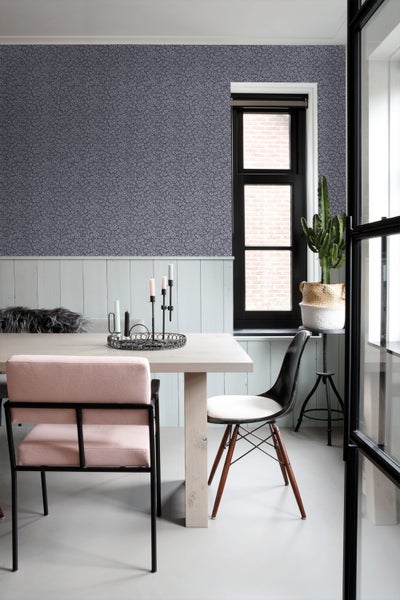 ESTAhome Tapete Blumen Blau - 50 x 900 cm - 131668
