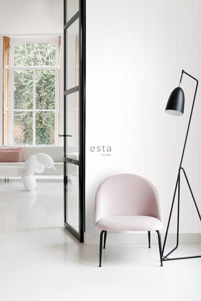 ESTAhome Tapete Perlen Weiß und Silber - 53 cm x 10.05 m - 138836