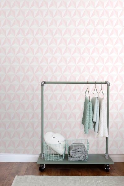 ESTAhome Tapete 3D-Muster Hellrosa - 53 cm x 10.05 m - 138911
