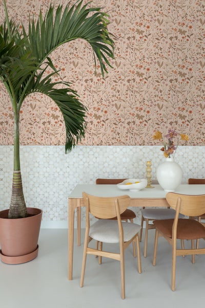 ESTAhome Tapete Feldblumen Terrakottarosa - 53 cm x 10.05 m - 139597