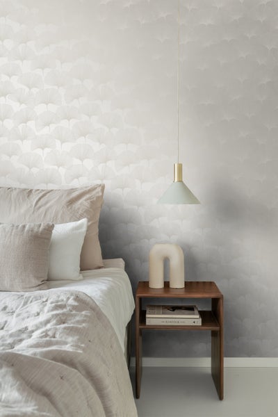 Origin Wallcoverings Tapete Ginkgoblätter Warmgrau - 53 cm x 10.05 m - 347749