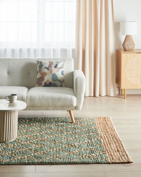 Teppich TELLIKAYA Grün 160 x 230 cm Jute
