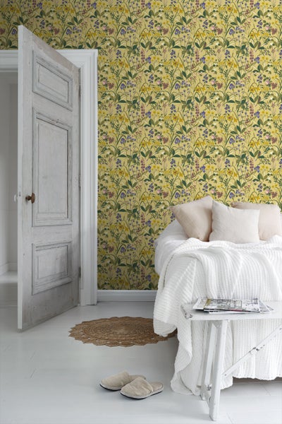 Borastapeter Tapete Feldblumen Gelb - 53 cm x 10.05 m - 660734