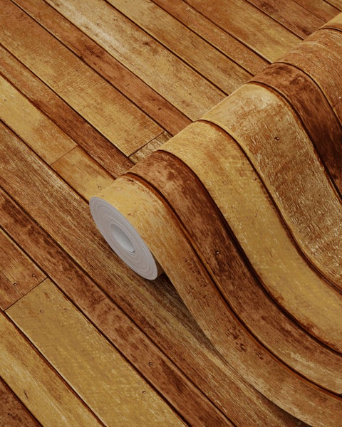 ESTAhome Tapete Holz-Optik Orangebraun - 53 cm x 10.05 m - 138811