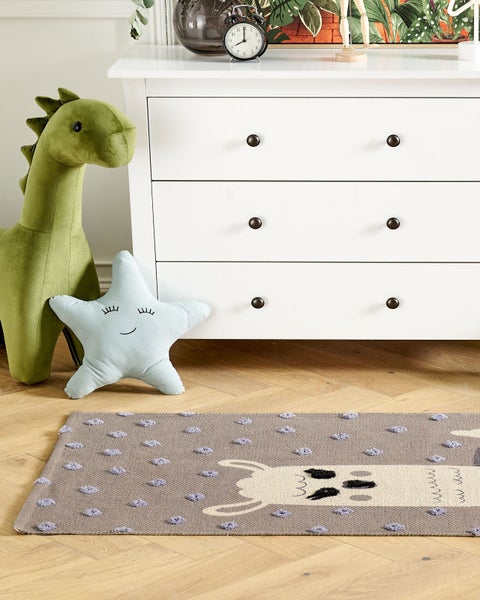 Kinderteppich LUBUK Braun 80 x 150 cm Baumwolle