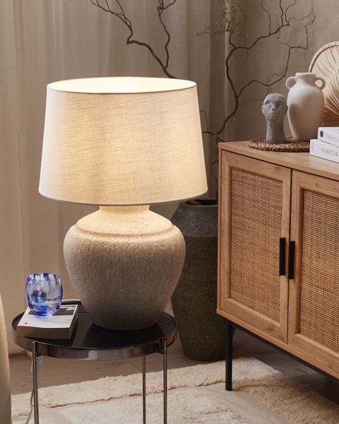 Tischleuchte CAINE Keramik Beige