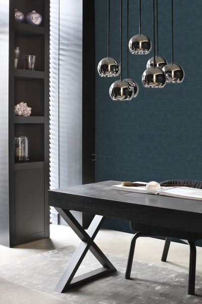 Origin Wallcoverings Tapete Leinen-Optik Dunkelblau - 53 cm x 10.05 m - 347863