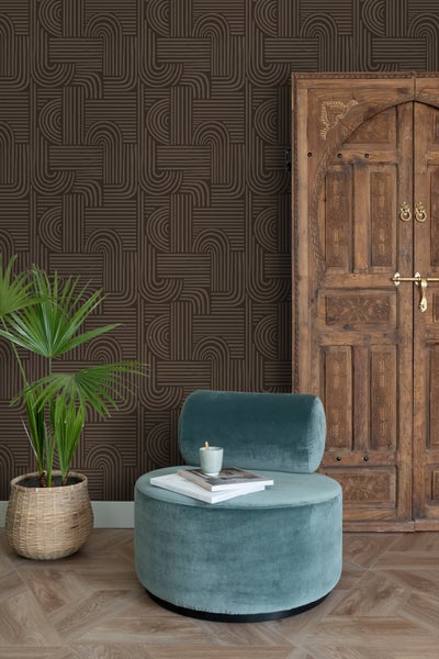 ESTAhome Tapete 3D-Muster Dunkelbraun - 50 x 900 cm - 139940
