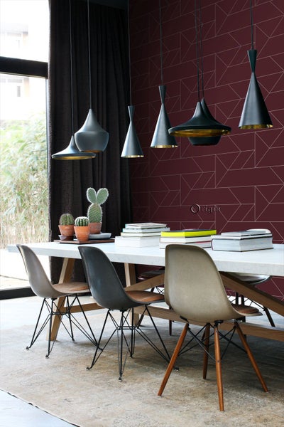 Origin Wallcoverings Tapete grafische Linien Rot - 53 cm x 10.05 m - 347727