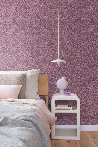 ESTAhome Tapete Blumen Dunkelviolett - 50 x 900 cm - 131673
