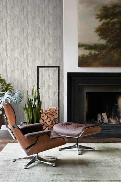Origin Wallcoverings Tapete Blätter Grau - 53 cm x 10.05 m - 347372