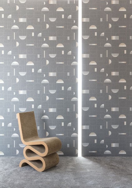 Masureel Tapete geometrisches Motiv Grau - 53 cm x 10.05 m - 630750