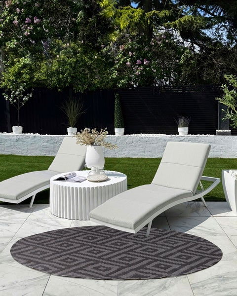 Outdoorteppich AJMER Schwarz ø 160 cm