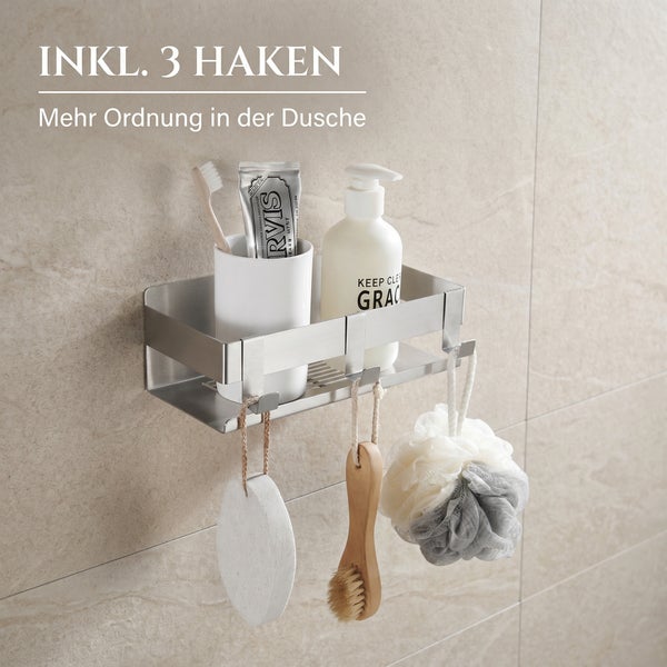 DEKAZIA Duschablage ohne Bohren Edelstahl | Duschregal | HORNBACH