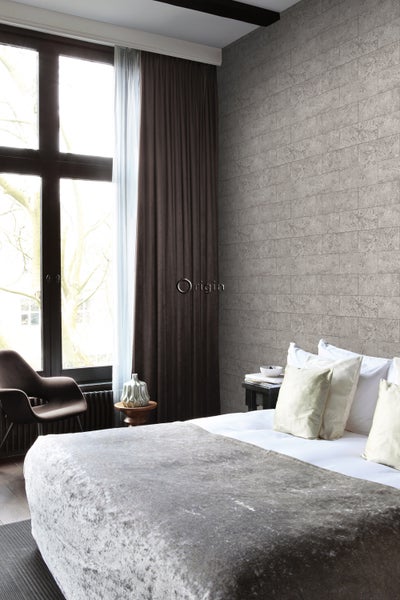 Origin Wallcoverings Tapete Stein-Optik Hellgrau - 53 cm x 10.05 m - 347581