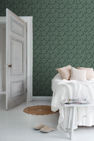 Duro Tapete Blumen Grün - 53 cm x 10.05 m - 661197