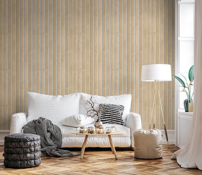 Sanders und Sanders Tapete 3D Holzpaneele Braun und Beige - 53 cm x 10 m - 640050