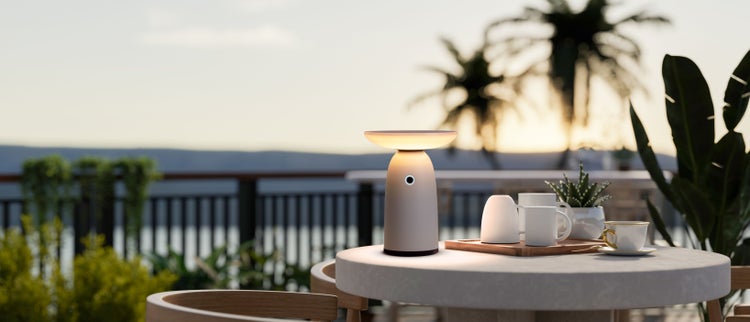 LED Solarleuchte Ada weiß für Außen LED Tischlampe aus Metall und Kunststoff, mit fest verbauten LEDs, Solarlampe 22,5 x 16 cm