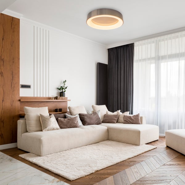 LED Deckenleuchte MULTO Ø 46,5 cm, viele Funktionen, aus Metall und Kunststoff, mit integrierten LEDs, Beleuchtung für Wohnzimmer, Büro oder Nachttisch