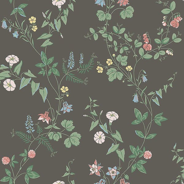 Borastapeter Tapete Feldblumen Braun - 53 cm x 10.05 m - 660389