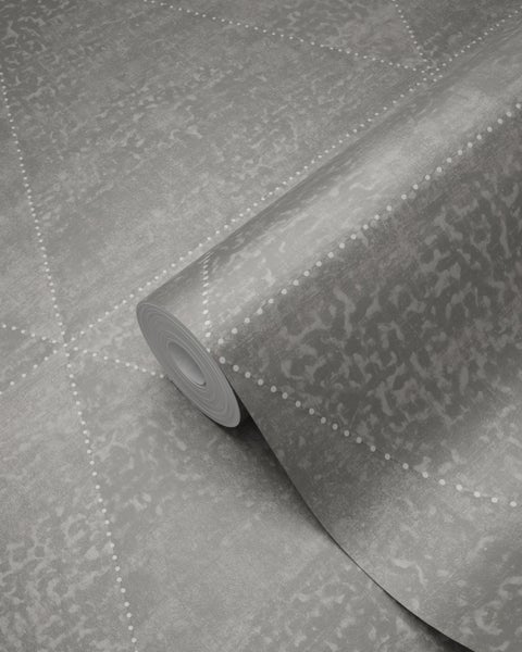 Origin Wallcoverings Tapete verwitterte Metalldreiecke Industriegrau - 53 cm x 10.05 m - 337603