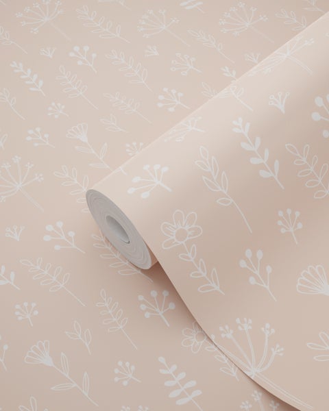 ESTAhome Tapete Blumenmuster Hellrosa - 53 cm x 10.05 m - 139752