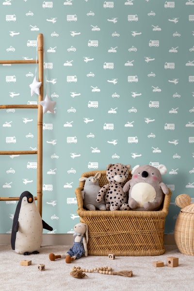 Walls4You Tapete Fahrzeuge Blau - 53 cm x 10,05 m - 935284
