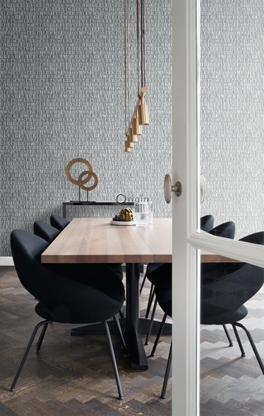 Origin Wallcoverings Tapete alte eiserne Druckbuchstaben Lagunengrün - 53 cm x 10.05 m - 347595