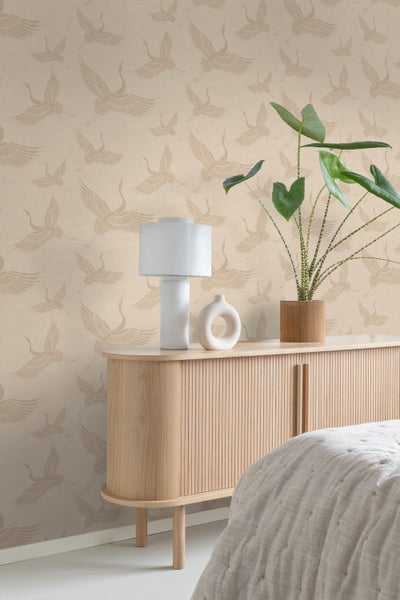 Origin Wallcoverings Tapete Kraniche Beige - 53 cm x 10.05 m - 347826