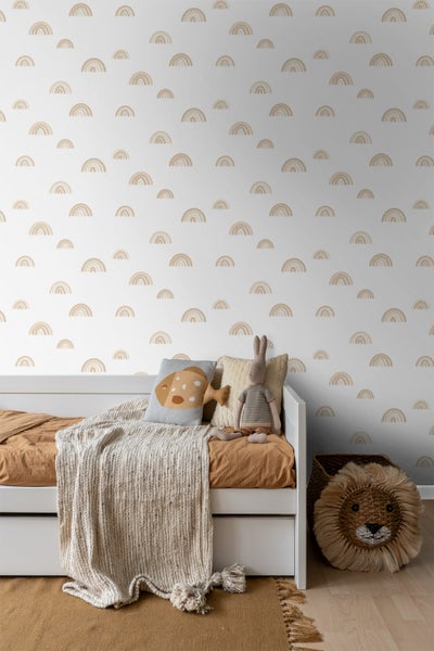 ESTAhome Tapete Regenbogen Beige und Weiß - 0.53 x 10.05 m - 139684
