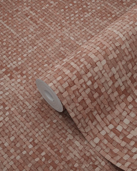 Origin Wallcoverings Tapete Leinen-Optik Terrakotta - 50 x 900 cm - 348050