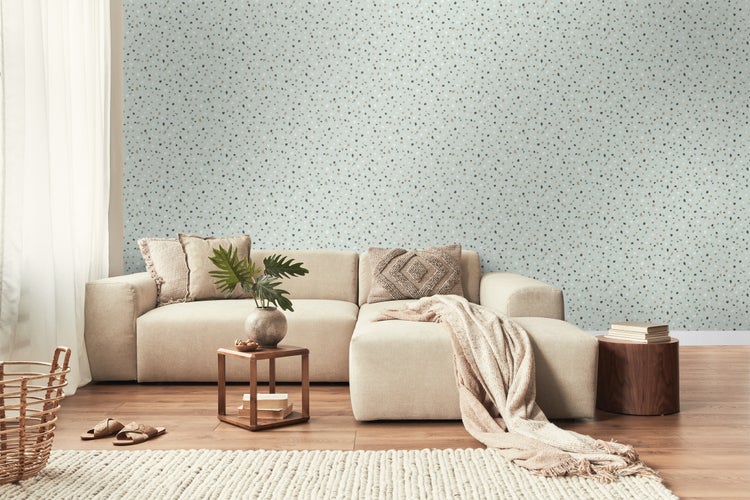 Walls4You Tapete Terrazzo-Motiv Mintgrün - 0,53 x 10,05 m - 935315