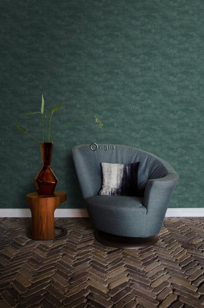 Origin Wallcoverings Tapete Naturstein mit Craquelé-Effekt Smaragdgrün - 53 cm x 10.05 m - 347561