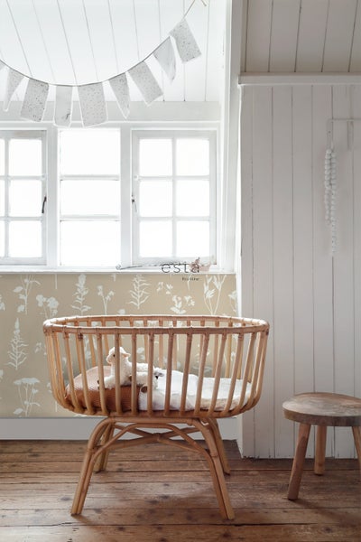 ESTAhome Tapete Feldblumen Sandbeige - 53 cm x 10.05 m - 139484