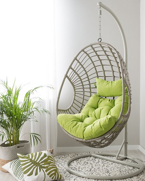 Hängesessel mit Gestell ARPINO Polyrattan Beige
