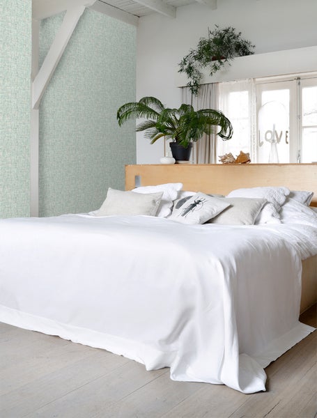 ESTAhome Tapete Leinen-Optik Pastell Mintgrün - 53 cm x 10.05 m - 148662