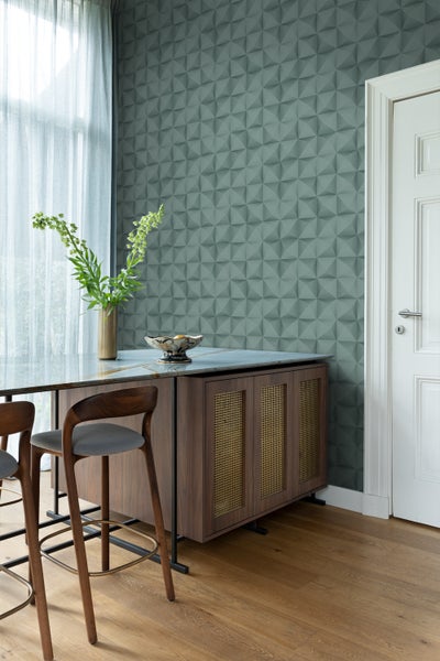 Origin Wallcoverings Tapete 3D Muster Petrolblau - 50 x 900 cm - 347961