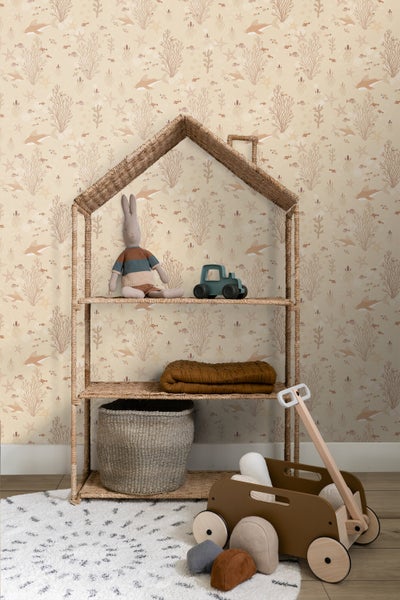 ESTAhome Tapete Unterwasserwelt Beige - 50 x 900 cm - 130930