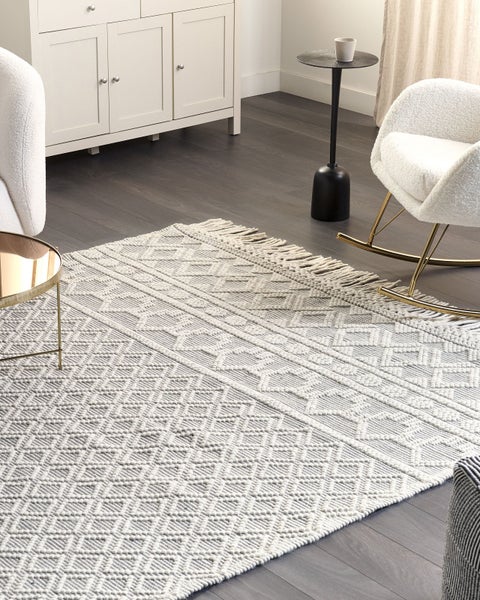 Teppich SOLHAN Grau Beige 200 x 300 cm Wolle