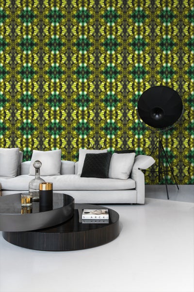 Origin Wallcoverings Tapete Kaleidoskopmuster Gelb und Grün - 53 cm x 10.05 m - 337201