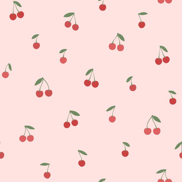 ESTAhome Tapete Kirschen Rosa und Rot - 50 x 900 cm - 131651