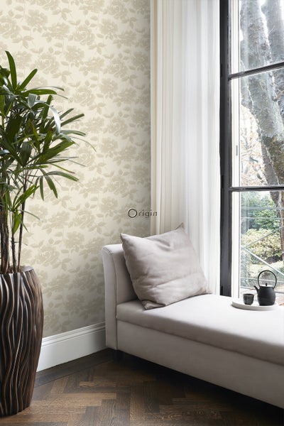 Origin Wallcoverings Tapete Rosen Creme-Beige - 53 cm x 10.05 m - 347031