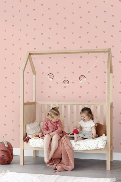 ESTAhome Tapete Herzchen Rosa - 53 cm x 10.05 m - 139770