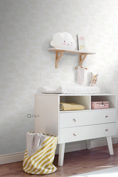Origin Wallcoverings Tapete Schwäne Weiß - 0,53 x 10,05 m - 347707
