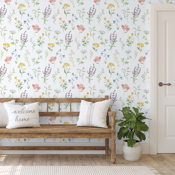 Sanders und Sanders Tapete Blumen Weiß und Mehrfarbig - 53 cm x 10 m - 640170